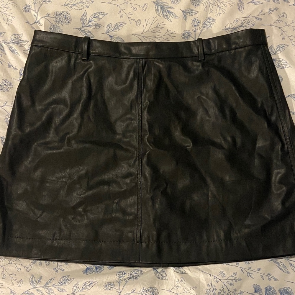 J. Crew Black Mini Leather Skirt